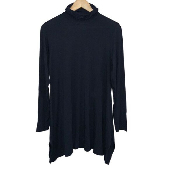 Soft Surroundings Blue Asymmetric Turtleneck Tunic Top size M - Picture 1 of 6